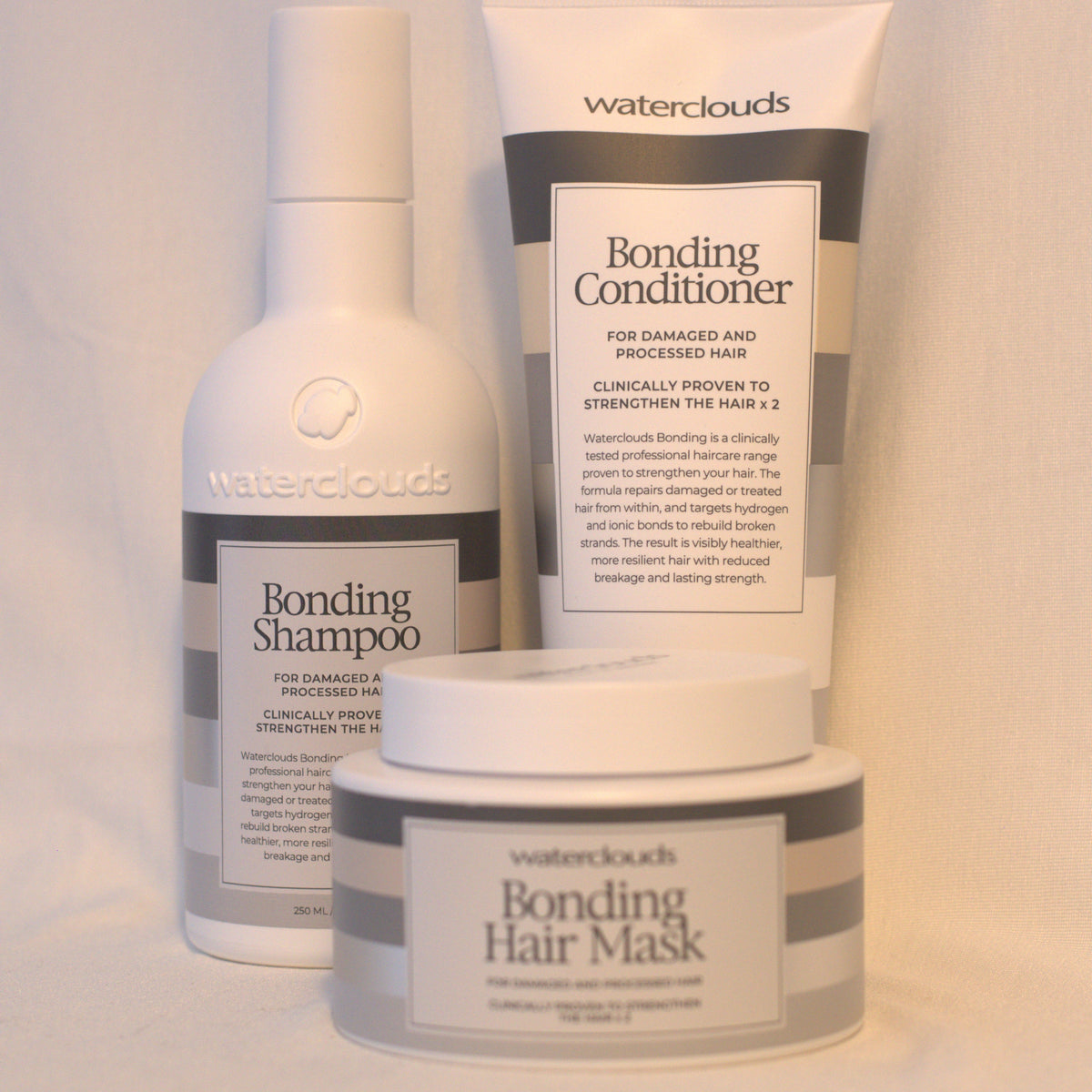 Det Komplette Bonding Sæt – Waterclouds (Shampoo, Balsam & Kur)