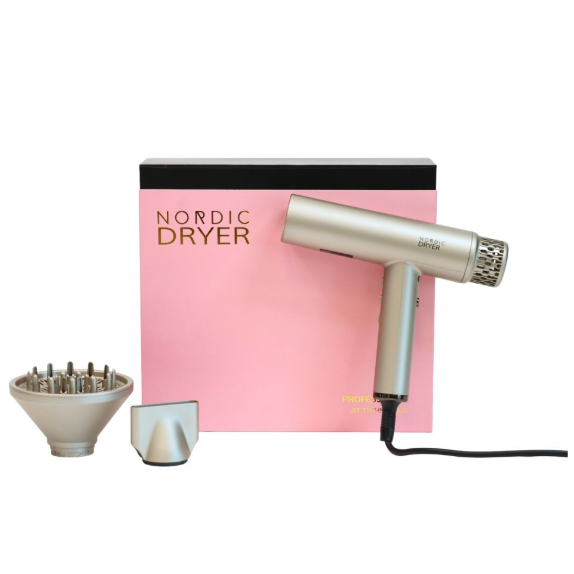 Nordic Dryer Rosegold – Letvægtshårtørrer med Diffuser & Næb (1800W)